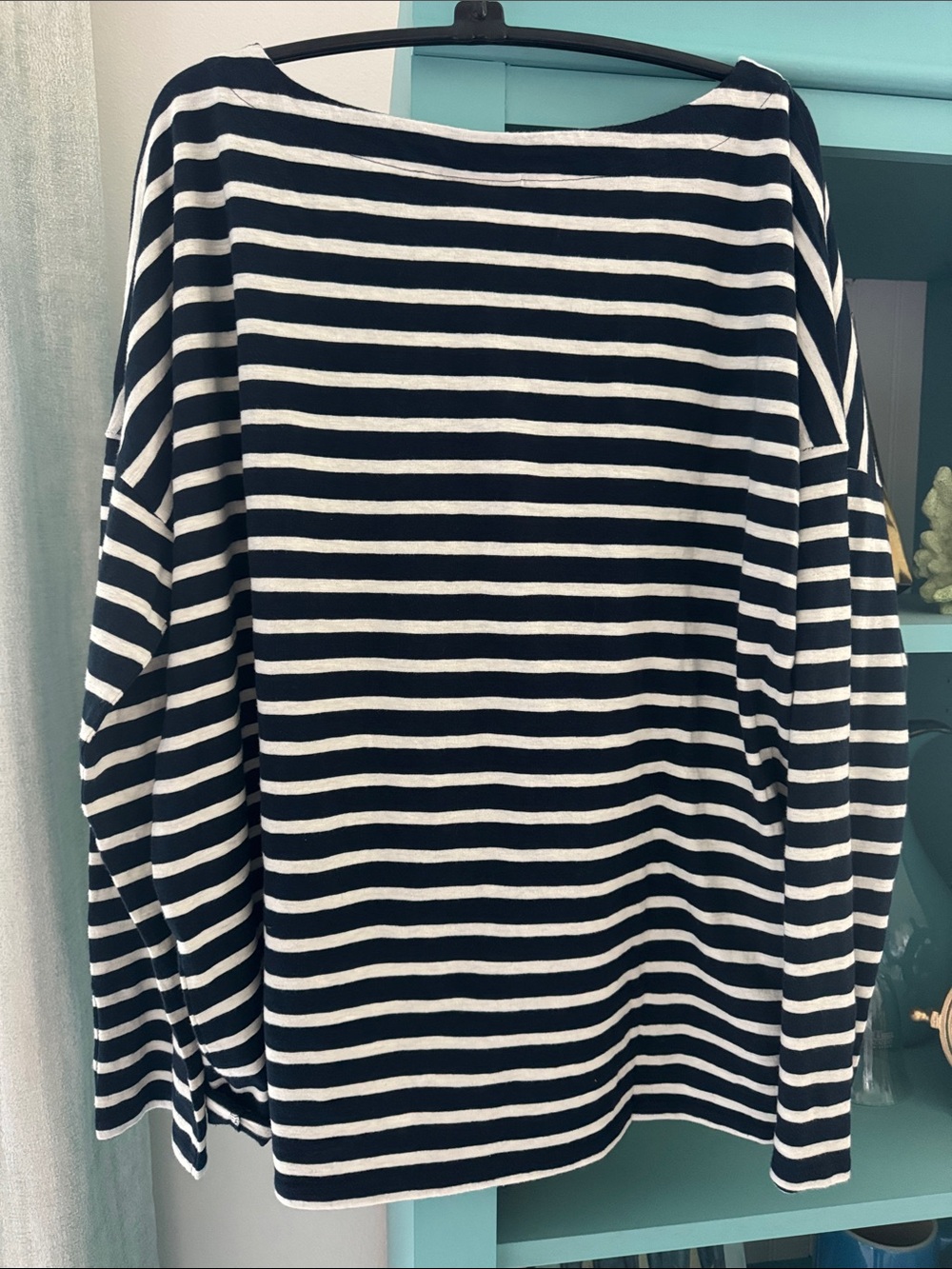 J. Jill Navy and White Striped Knit Top Large NWT - Picture 5 of 6